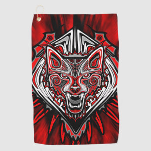 Wolf-Haida-Stammes-Totem-Design Golfhandtuch