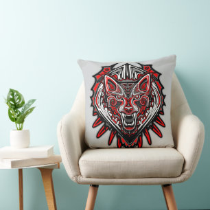 Wolf-Haida-Stammes-Totem-Design Kissen