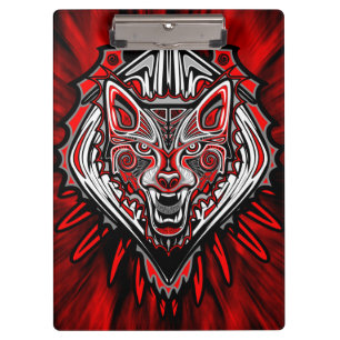 Wolf-Haida-Stammes-Totem-Design Klemmbrett