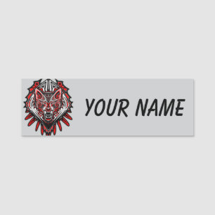 Wolf-Haida-Stammes-Totem-Design Namensschild