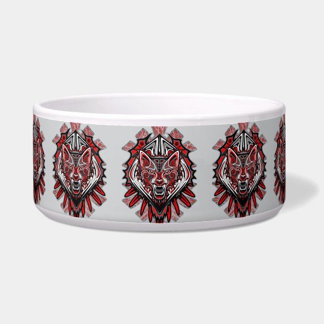 Wolf-Haida-Stammes-Totem-Design Napf (Vorderseite)