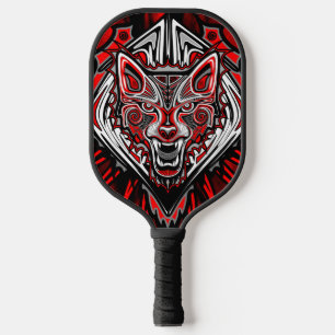 Wolf-Haida-Stammes-Totem-Design Pickleball Schläger