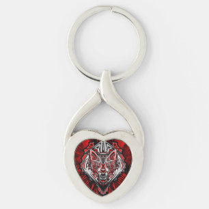 Wolf-Haida-Stammes-Totem-Design Schlüsselanhänger