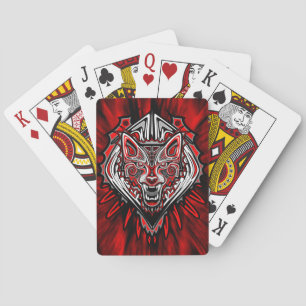 Wolf-Haida-Stammes-Totem-Design Spielkarten