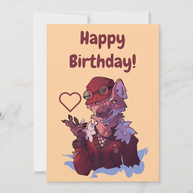 Wolf happy birthday karte (Vorderseite)
