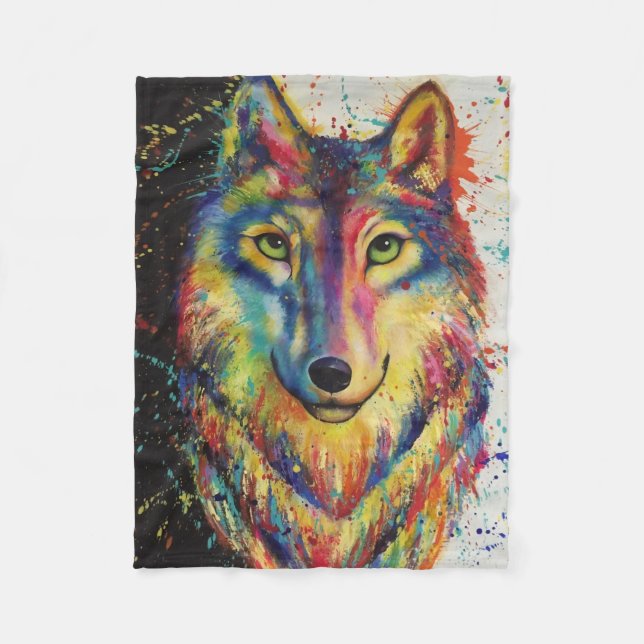 Wolf-HauptFleece-Decke Fleecedecke (Vorderseite)