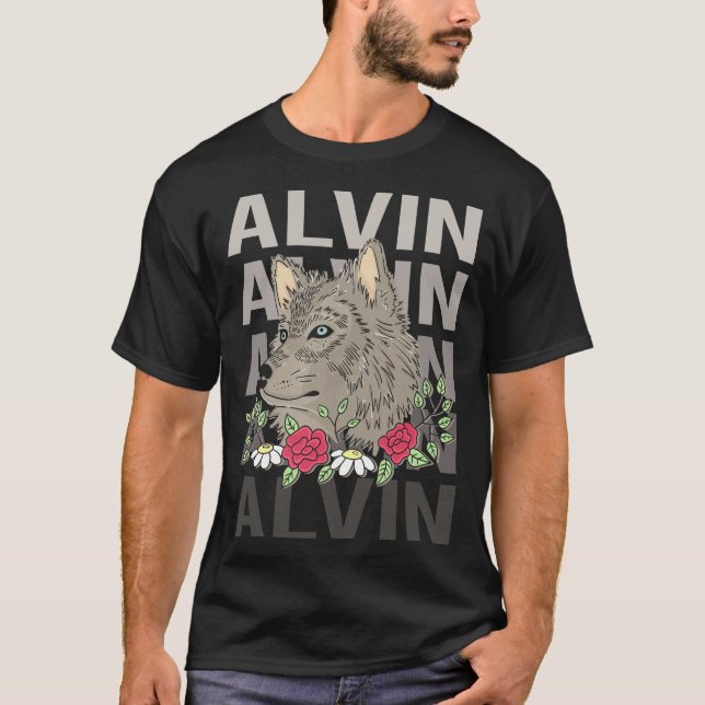 Wolf Head - Alvin Name T-Shirt (Vorderseite)