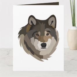 Wolf Head Animal Gray Wild Wolf Karte