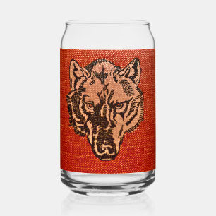 Wolf Head auf Red Beer Can Dosenglas