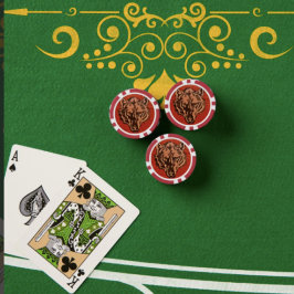 Wolf Head auf Red Poker Chips