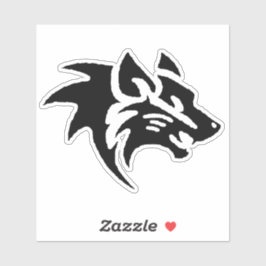 Wolf Head Digital Art - Hand Drawn - One-Of-A-Kind Aufkleber