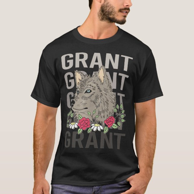 Wolf Head - Grant Name T-Shirt (Vorderseite)