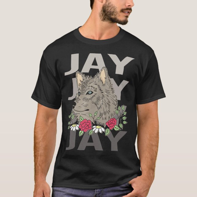 Wolf Head - Jay Name T-Shirt (Vorderseite)