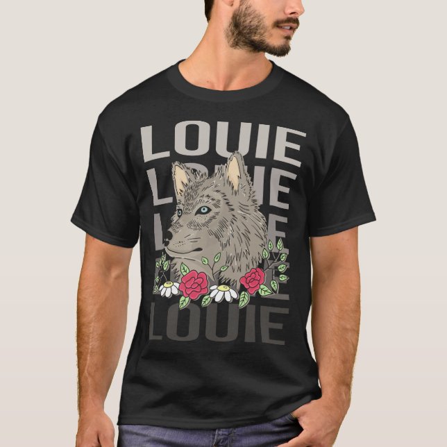 Wolf Head - Louie Name T-Shirt (Vorderseite)