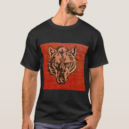 Wolf Head on Red T-Shirt