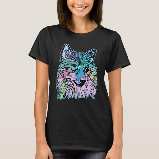 Wolf head predator face imprint with wild animal T-Shirt (Vorderseite)
