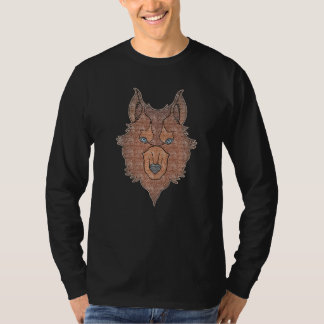 Wolf head predator face imprint with wild animal T-Shirt