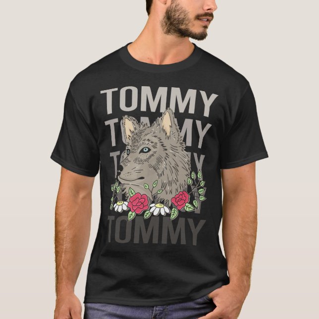 Wolf Head - Tommy Name T-Shirt (Vorderseite)