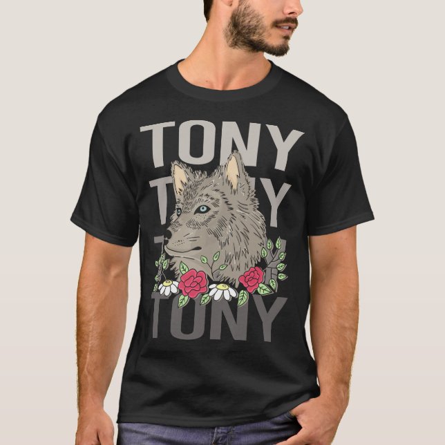 Wolf Head - Tony Name T-Shirt (Vorderseite)