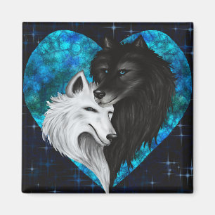 Wolf Heart Magnet - Édition Coeur