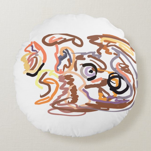 Wolf Herbst frei Rundes Kissen (Vorderseite)