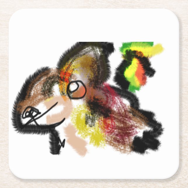 Wolf Herbst Rechteckiger Pappuntersetzer (Vorderseite)