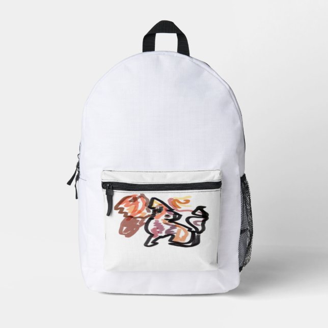 Wolf Herbst Sonnenuntergang Bedruckter Rucksack (Vorderseite)