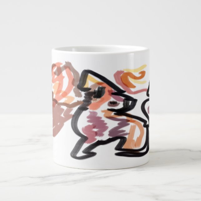 Wolf Herbst Sonnenuntergang Jumbo-Tasse (Vorderseite)