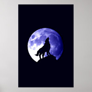 Wolf-Heul-Poster-Druck - Wolf-Poster Poster