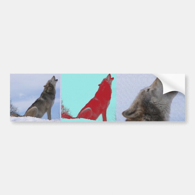 Wolf-Heulen Autoaufkleber (Vorne)