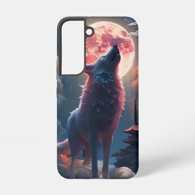 Wolf Heulen  Samsung Galaxy Hülle (Rückseite)