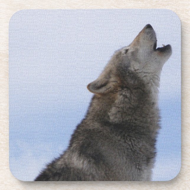 Wolf-Heulen Untersetzer (Vorderseite)