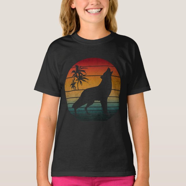 Wolf heulen Vintag T-Shirt (Vorderseite)