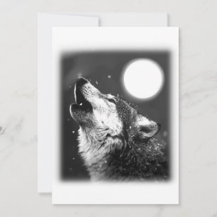 Wolf heult am Mond Einladung
