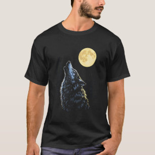 Wolf heult am Mond heulender Wolf Wildtierliebhabe T-Shirt