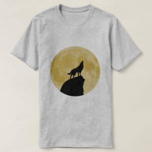 Wolf heult am Mond T-Shirt