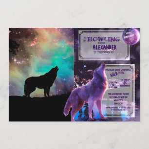 Wolf heult auf das Universum Einladung