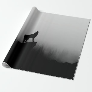 Wolf heult auf dem Mond Geschenkpapier