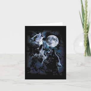 Wolf heult auf dem Mond Wildtiere liebt mich Karte