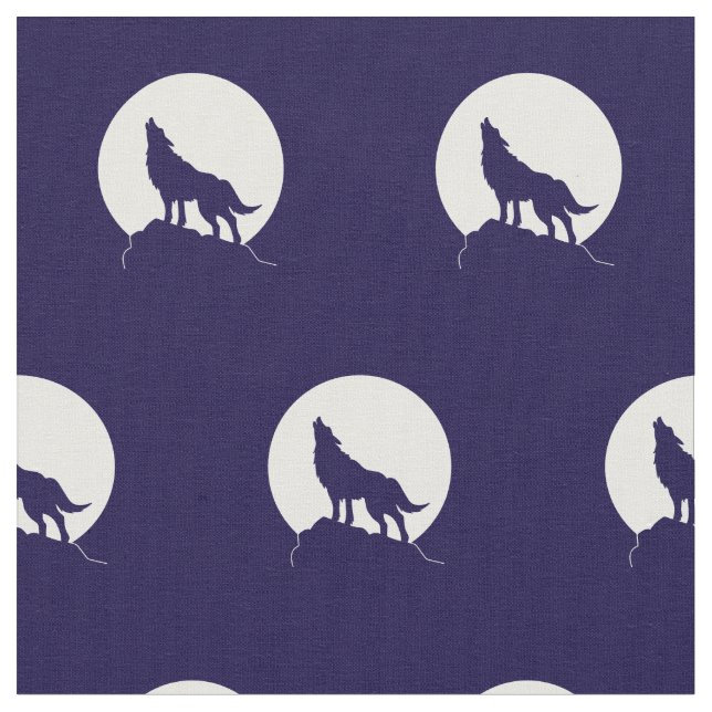 Wolf heult auf Mondwolfen Stoff (Nahaufnahme)