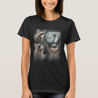 Wolf heult den Mond an 67 6 7 Halloween 67 Wolf T-Shirt