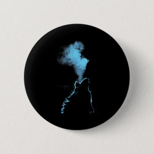 Wolf heult den Mond an Sternennacht Wölfe Anima Button