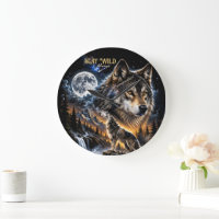 Wolf heult den Mond an Wald Wildtiere Natur 