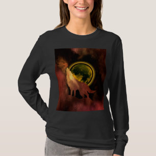 WOLF HEULT IM WELTALL MOND GALAXIE T-Shirt