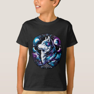 Wolf Himmels-Traum-Nachtheulender Mond Lustiger Wo T-Shirt