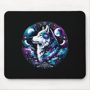 Wolf Himmels-Traum-Nachthowlender Mond Lustiger Wo Mousepad