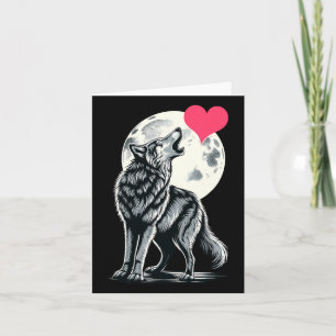Wolf Holding Heart Valentinstag Niedliche Wölfe Va Karte