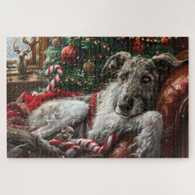 Wolf Hound Dog Weihnachtsfest (Horizontal)