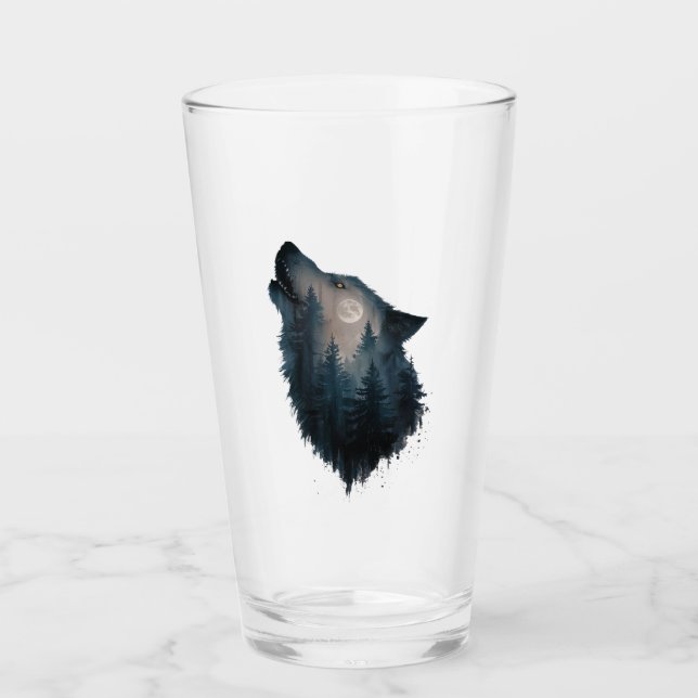 Wolf Howl Forest Moon Glas (Vorderseite)