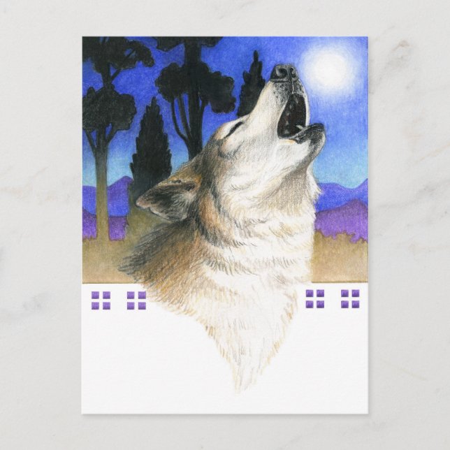 Wolf Howl Postkarte (Vorderseite)